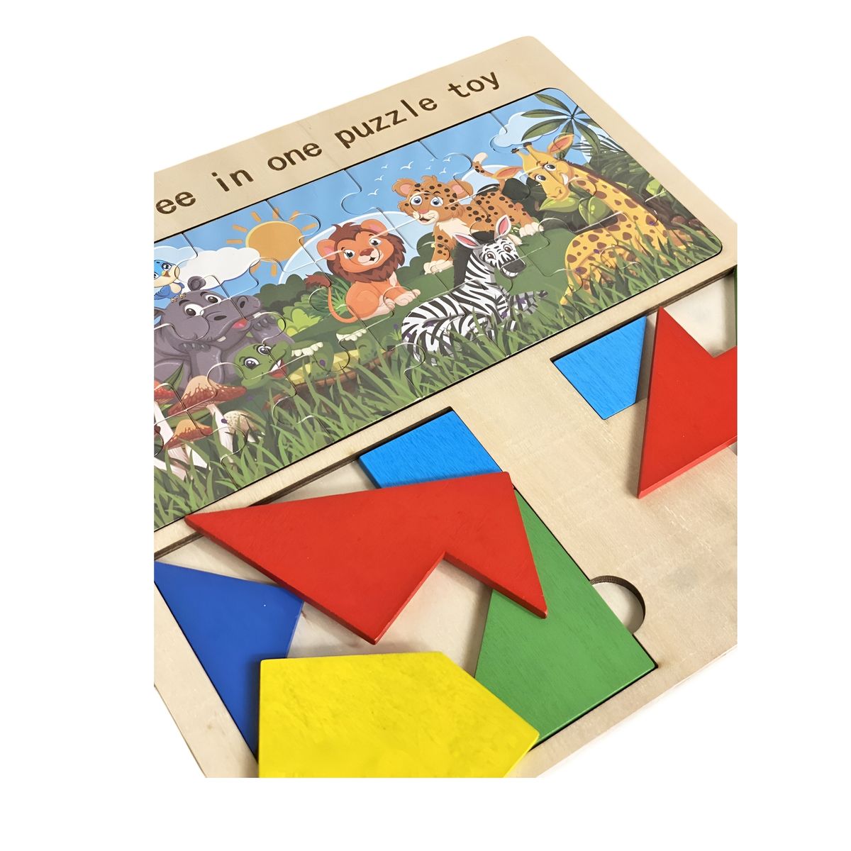 GENERICO - Juego Tablero Rompecabes Encastre Figuras 3 En 1 Puzzle