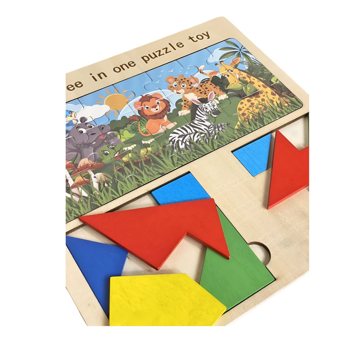 GENERICO - Juego Tablero Rompecabes Encastre Figuras 3 En 1 Puzzle