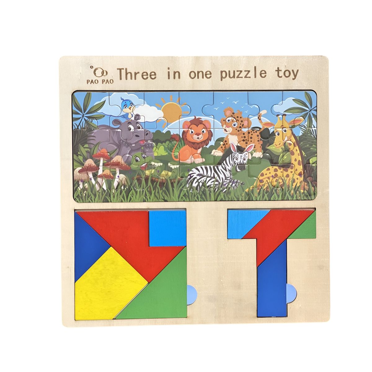 GENERICO - Juego Tablero Rompecabes Encastre Figuras 3 En 1 Puzzle