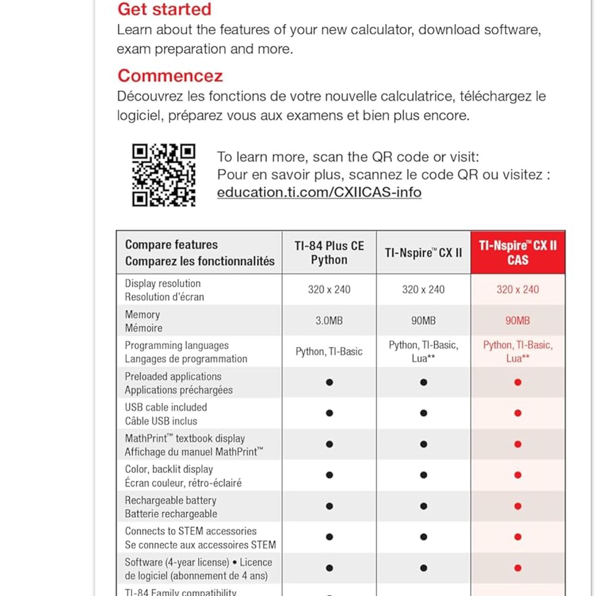 TEXAS INSTRUMENTS - Calculadora  graficadora texas instruments cx cas ii