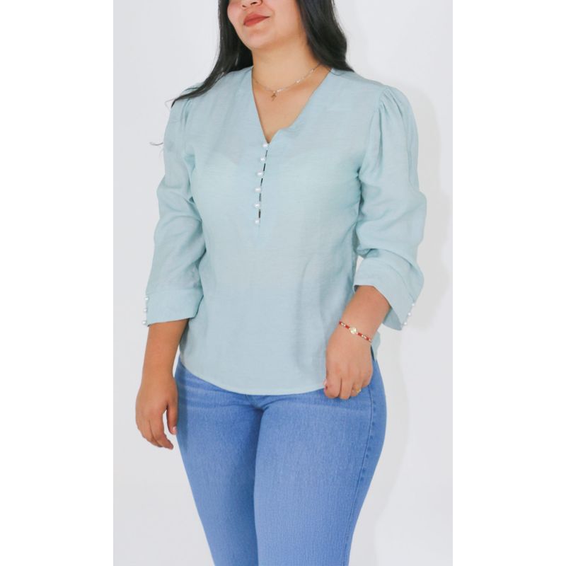 L Y H - Blusa Para Mujer Manga 34 Azul Marino Marca L&H Ref 5P412250