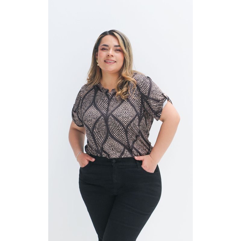 L Y H - Camiseta Para Mujer Manga Corta Beige Marca L&H Ref 1F609182