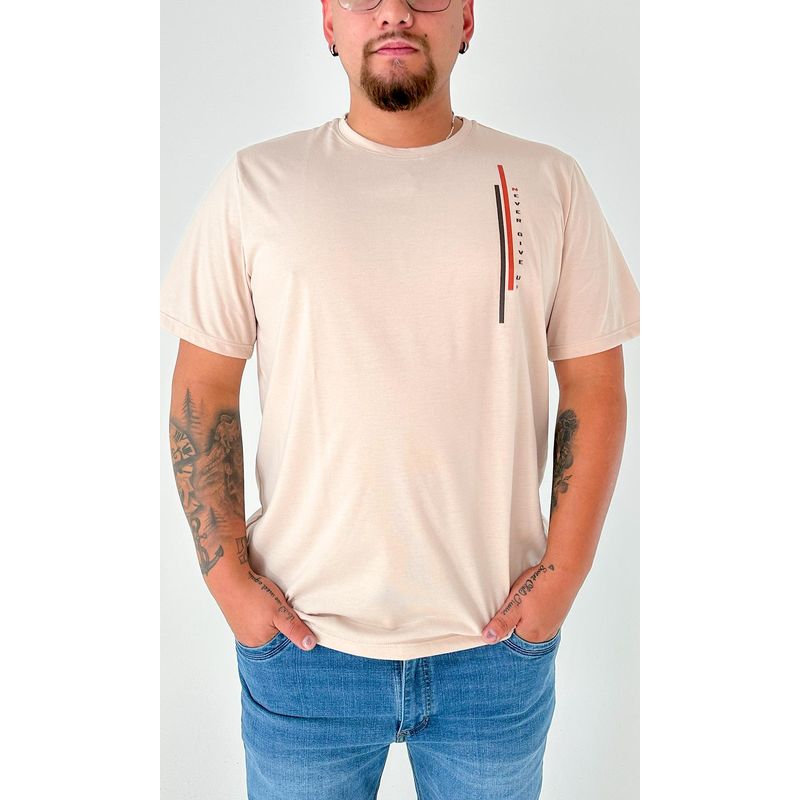 L Y H - T-Shirt Para Hombre Manga Corta Beige Marca L&H Ref 4K109100