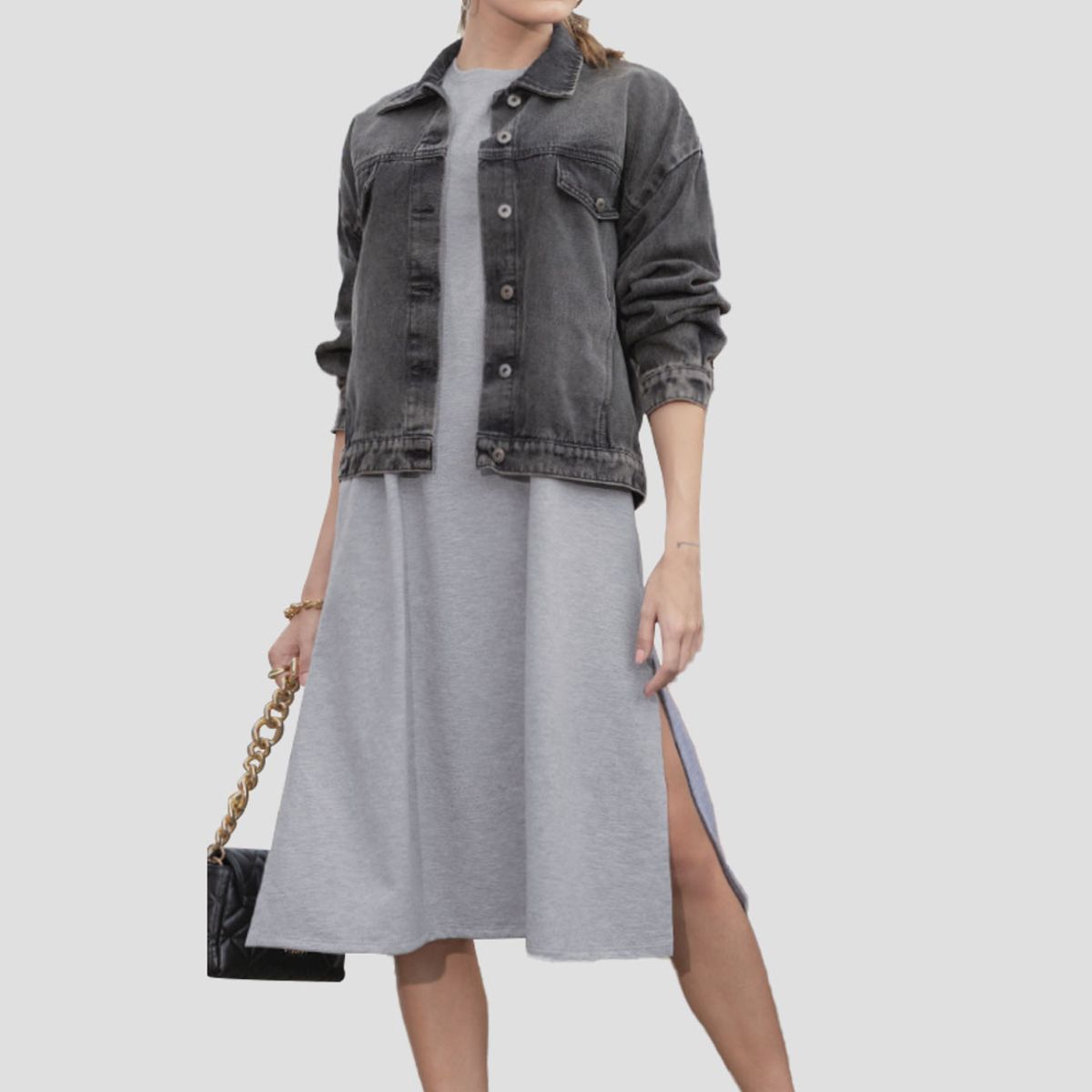 ATYPICAL - Vestido Mujer Gris Jaspe Atypical 112259