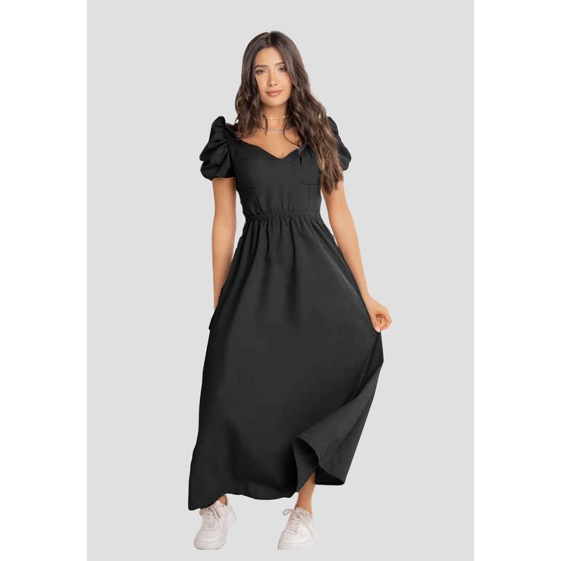 ATYPICAL - Vestido Largo Mujer Negro Atypical 4924