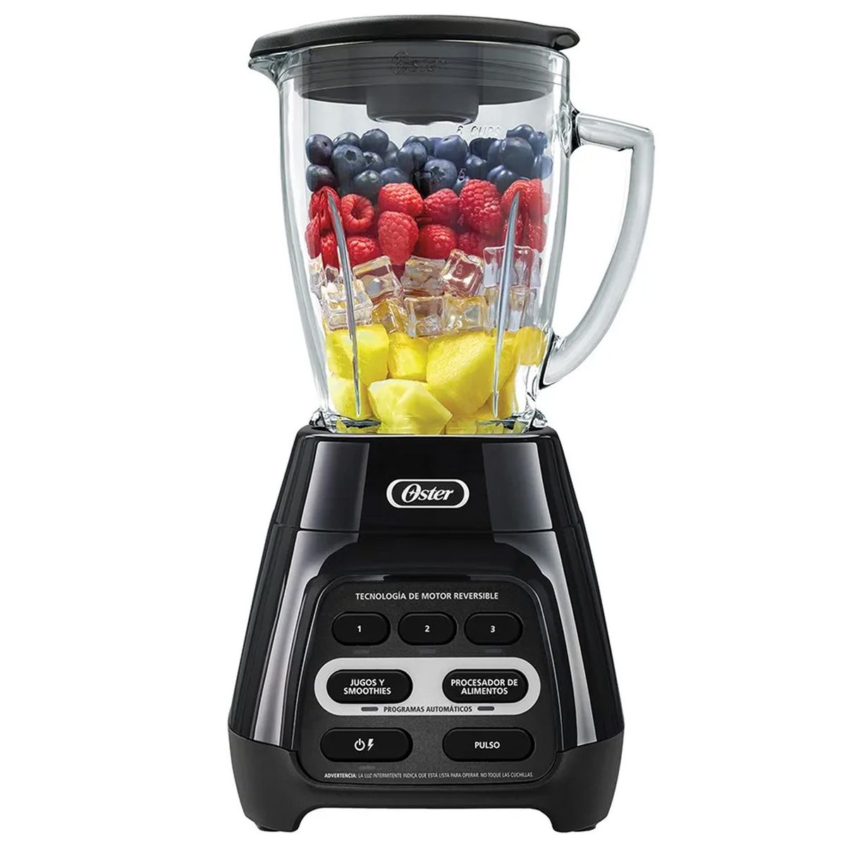 OSTER - Licuadora Oster Reversible Vaso De Vidrio 3 Velocidades 2 Programas