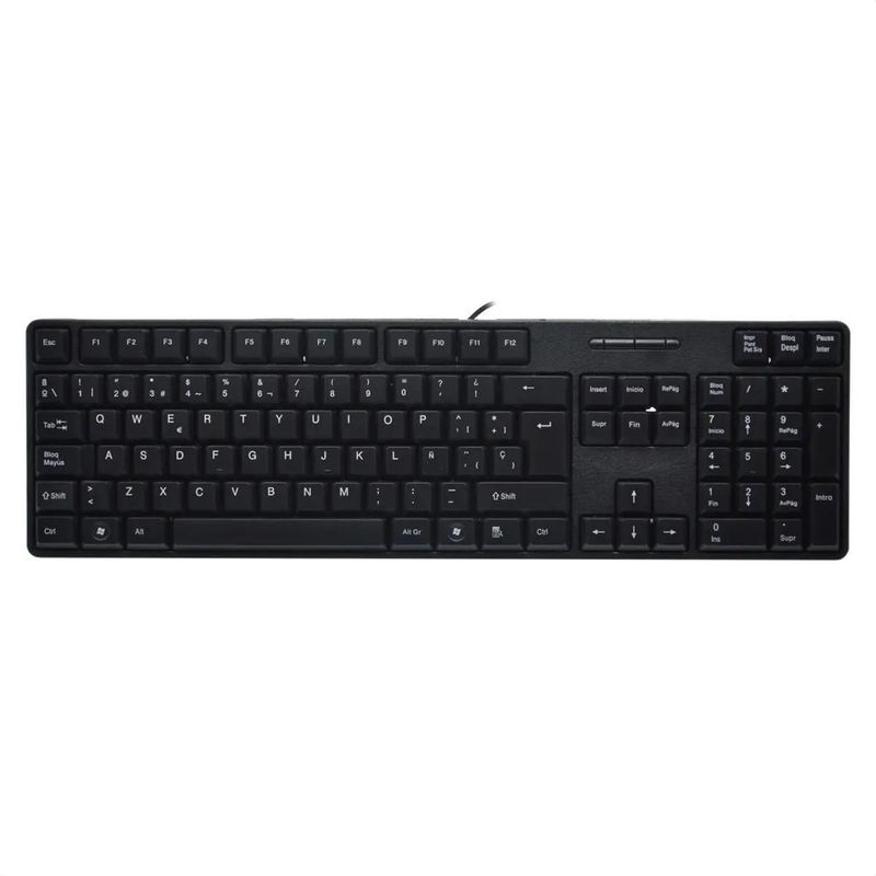 GENERICO - Teclado Multimedia USB H818 Negro  Ergonómico y Suave