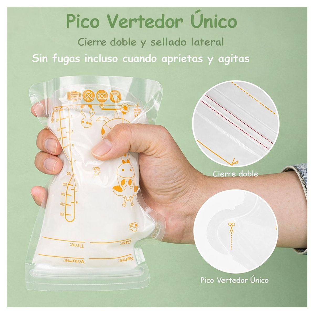 ONE PIXEL - Bolsas Almacenamiento Leche Materna 30 Unidades 250ML