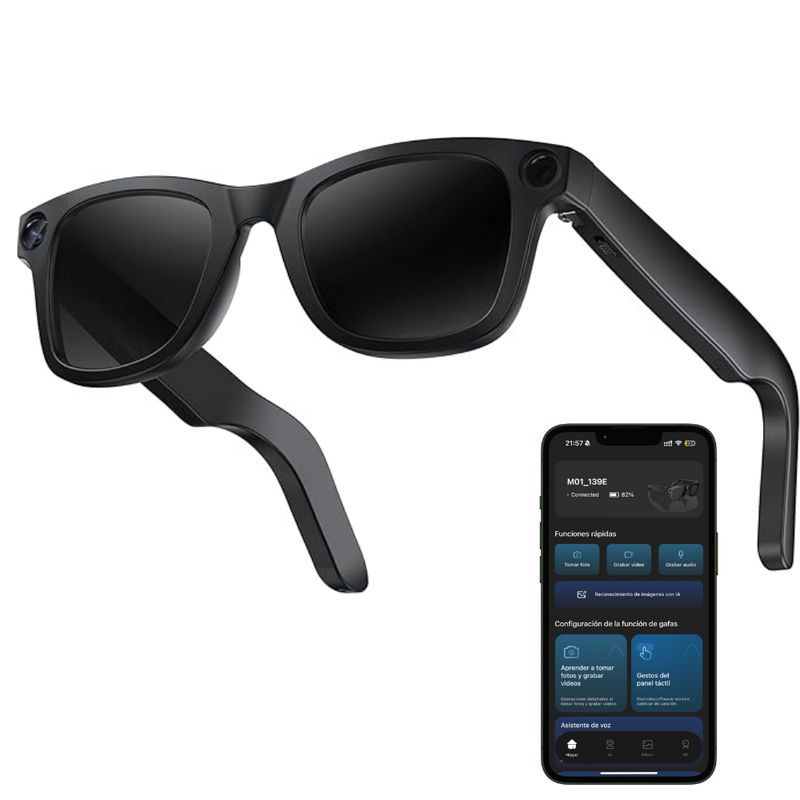 TECNOHOGAR JS - Gafas Camara Inteligentes Bluetooth Altavoz Smart Glasses Ia