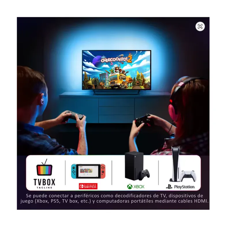 GENERICO - Luz Led Rítmica Para Televisor Rgb Ic Hdmi 55 A 65 Pulgadas