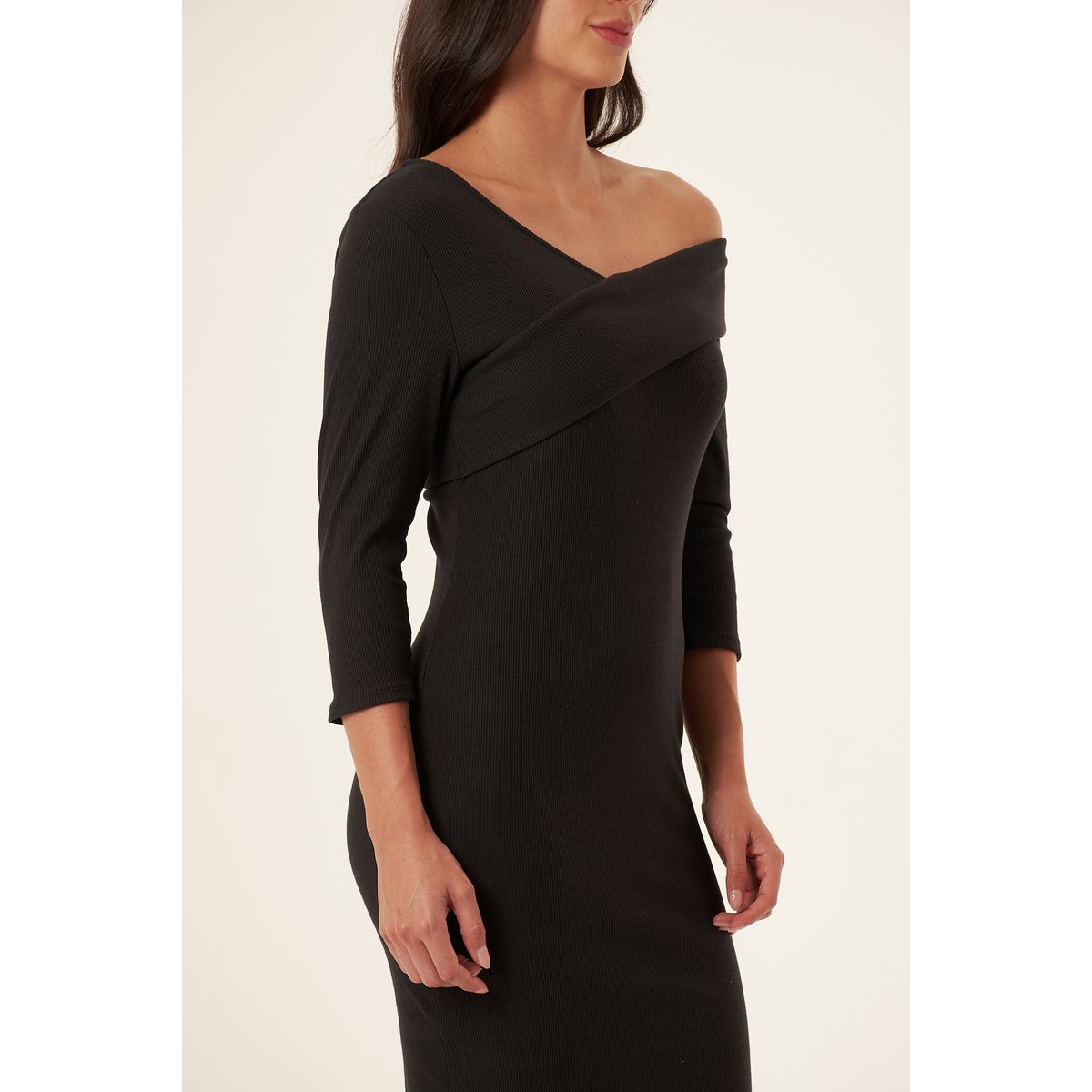 BELIFE - Vestido negro manga 34 para mujer
