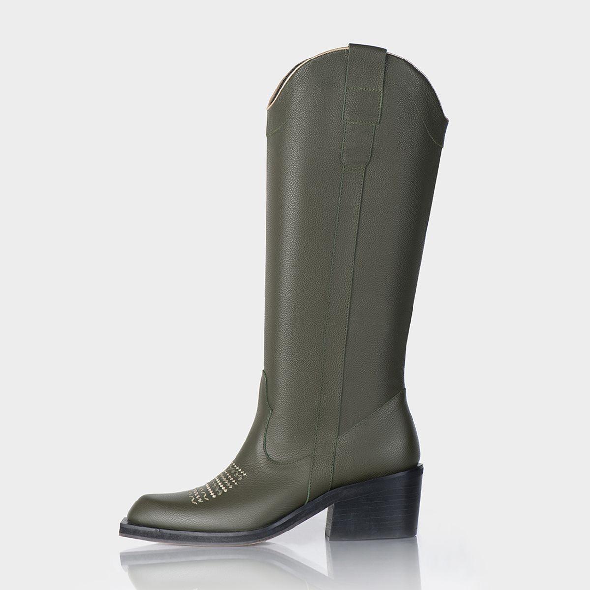 STIVALI - Bota Texana Bravia Verde Oliva
