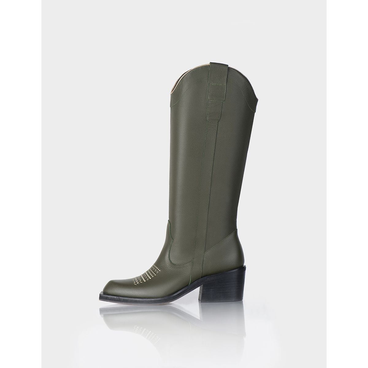 STIVALI - Bota Texana Bravia Verde Oliva