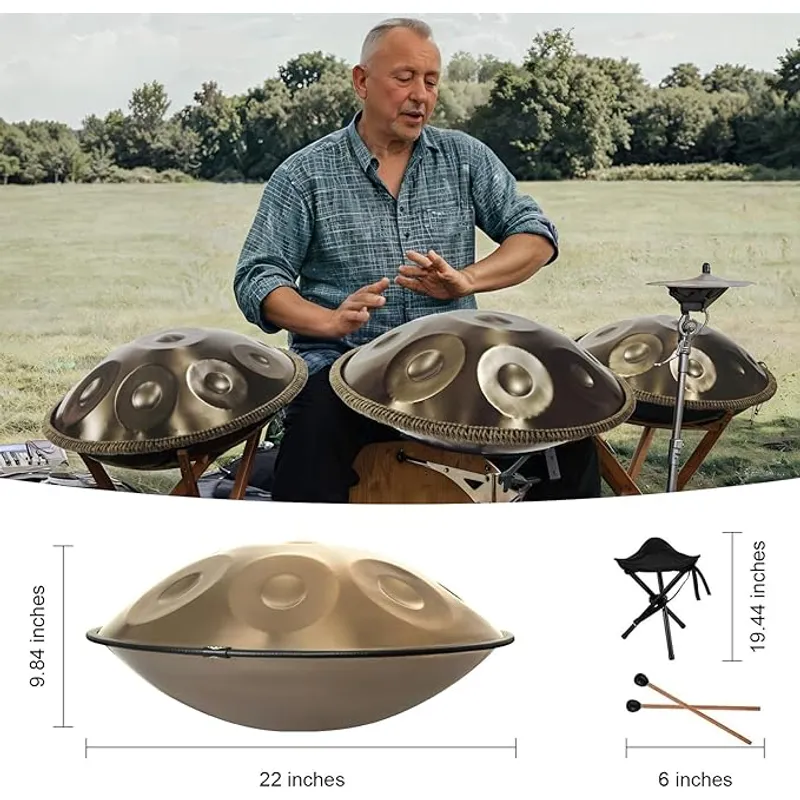 HANNA INSTRUMENTS - Tambore De Mano Handpand Instrumento De 9 Notas