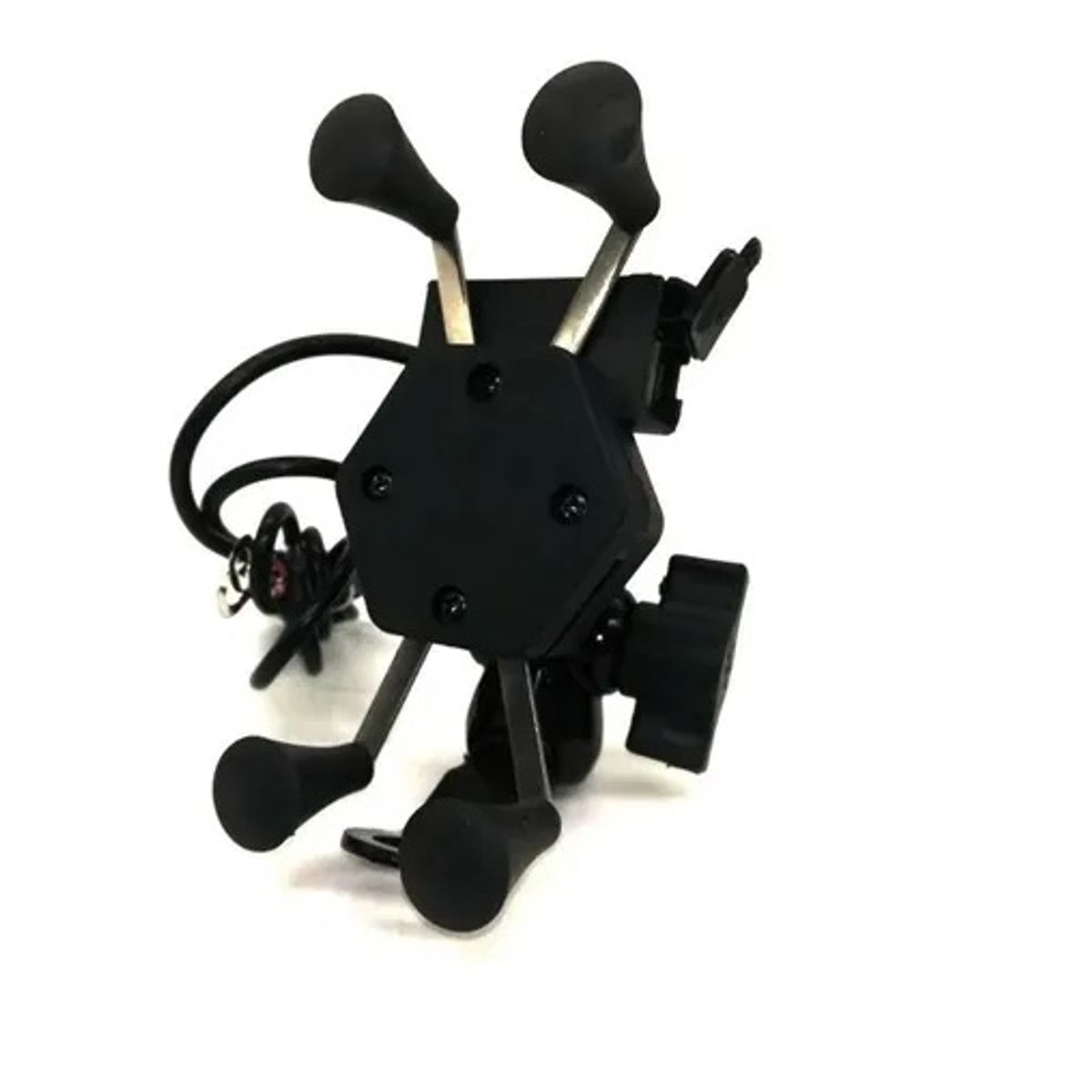 GENERICO - Soporte Celular Moto Tipo Araña Carga Usb Para Espejo