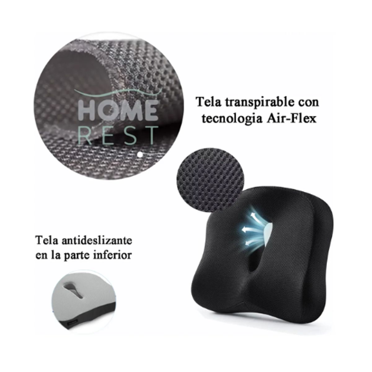 AFM - Cojín Ortopédico Coxis Lumbar Silla Oficina