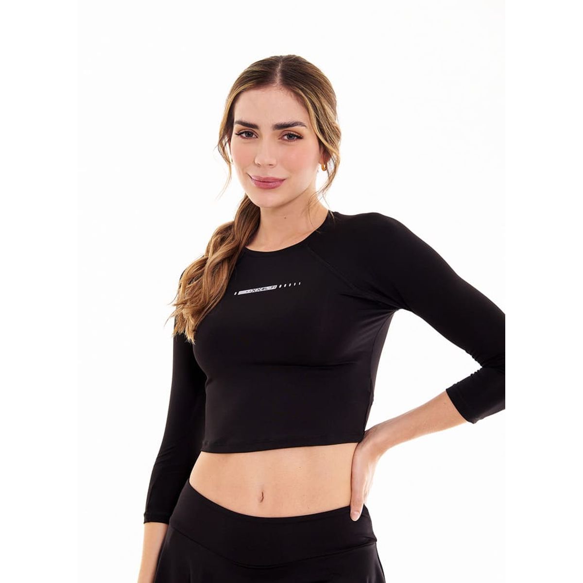 BELIFE - Camiseta Deporta Negra Manga Larga Para Mujer Belife