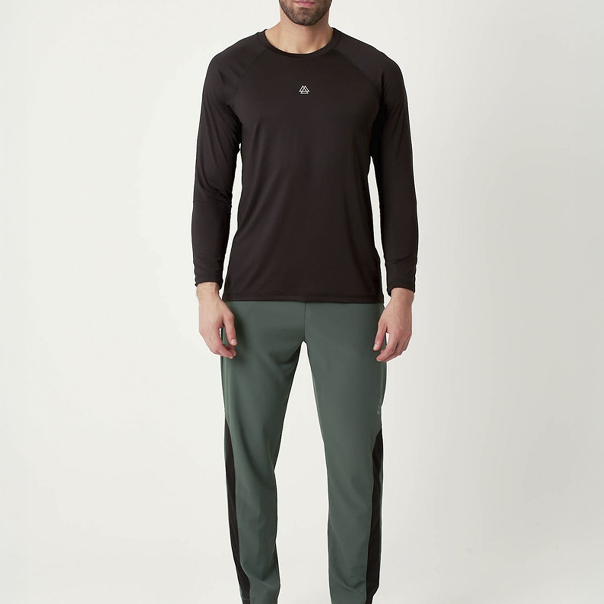 BELIFE - Camiseta manga larga negra para hombre