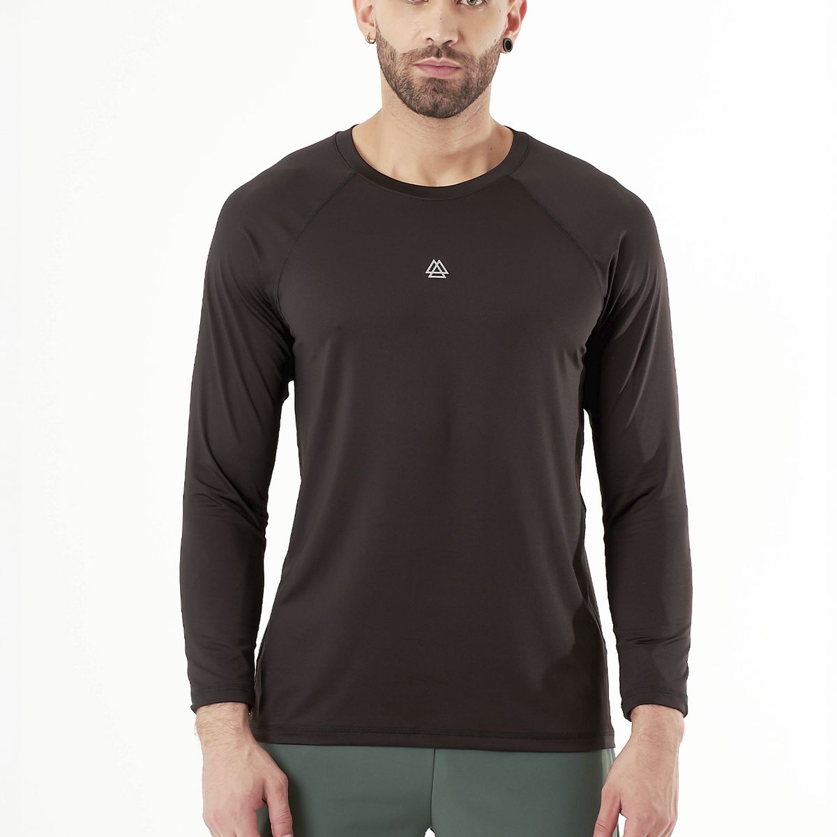 BELIFE - Camiseta manga larga negra para hombre