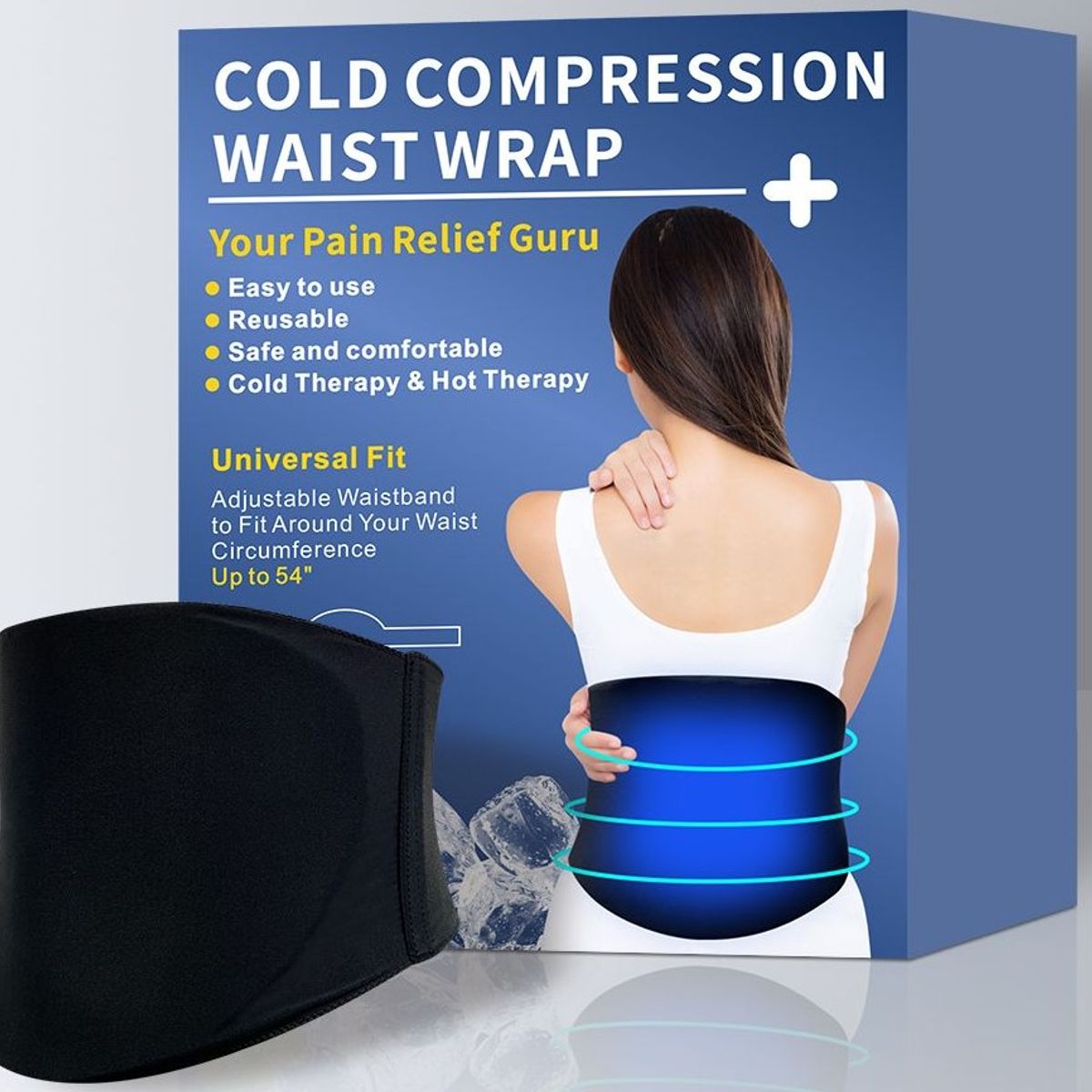 ZHOPI CO - Faja Compresion Gel Frio Calor Ajustable Cintura