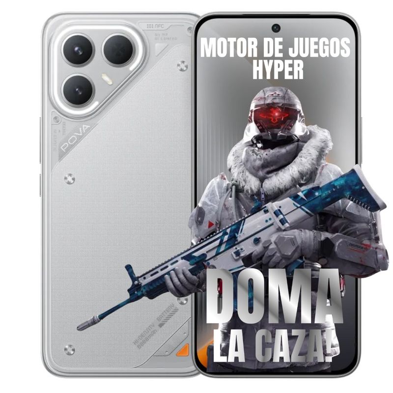 TECNO MOBILE - Celular Tecno POVA 7 PRO 5G 256GB/12GB - Gris