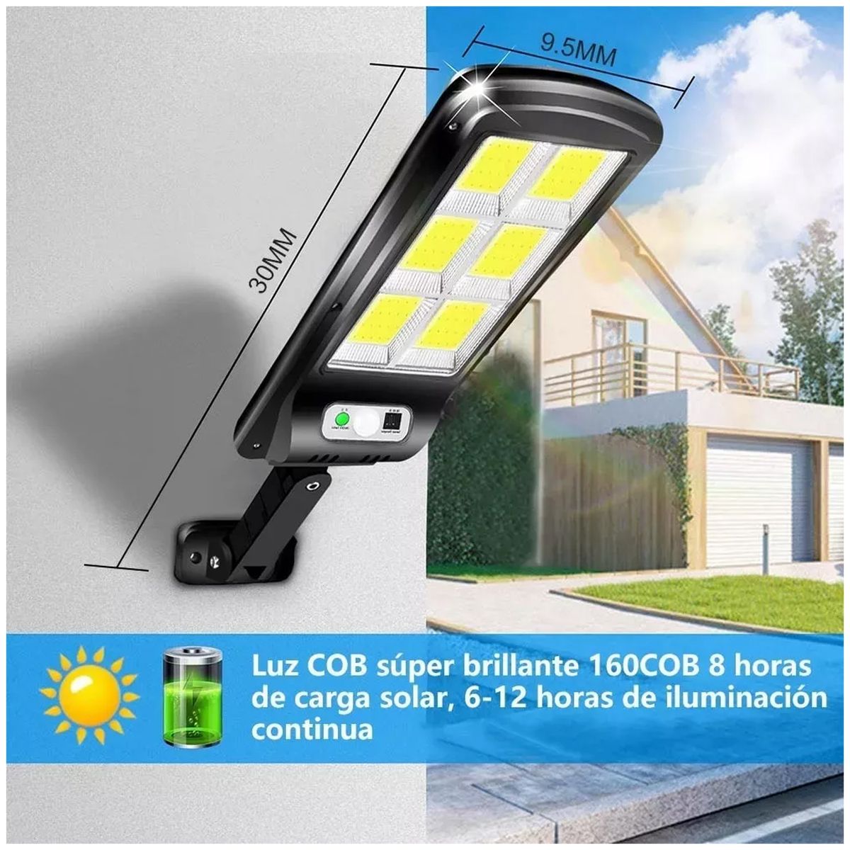 Reflector Lampara Solar Led 3 Modos Con Panel + Control ONE PIXEL ...