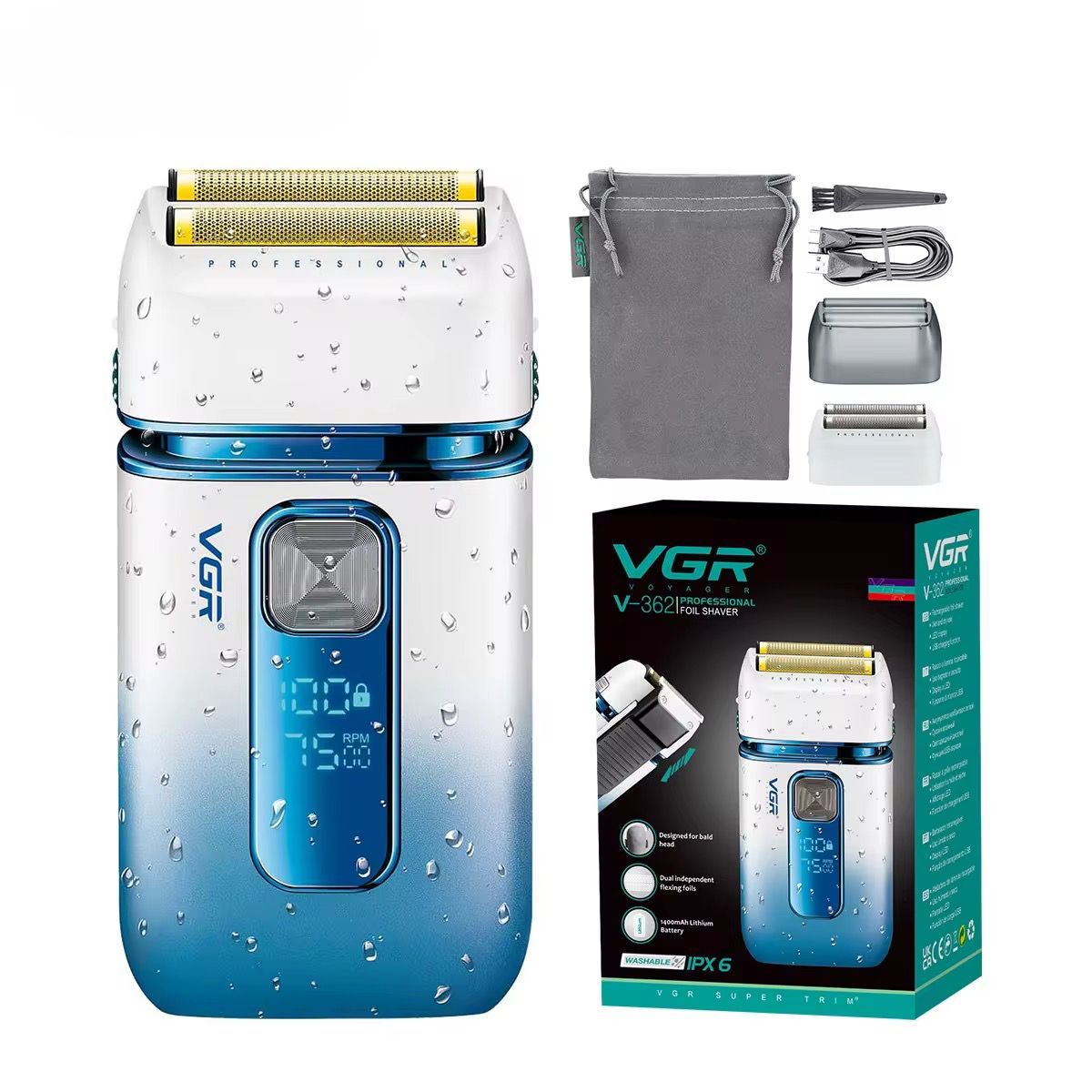 GENERICO - Afeitadora Eléctrica 2en1 Trimmer Vgr V-362 Afa Argentina