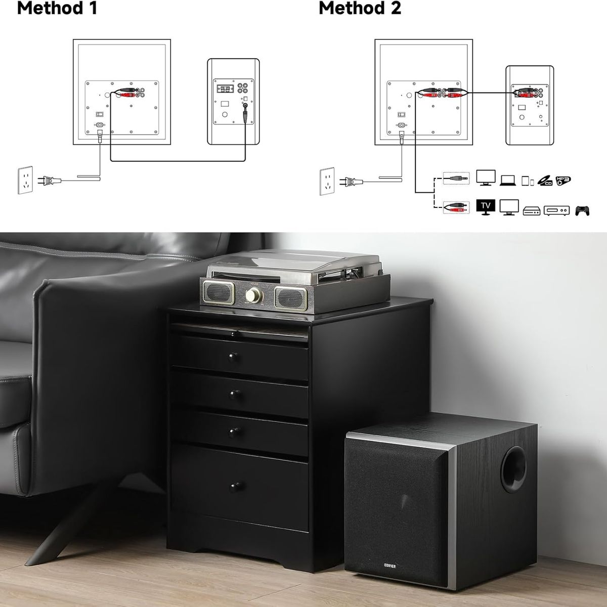 EDIFIER - Edifier Subwoofer Alimentado T5 Woofer Activo Rms De 70 W