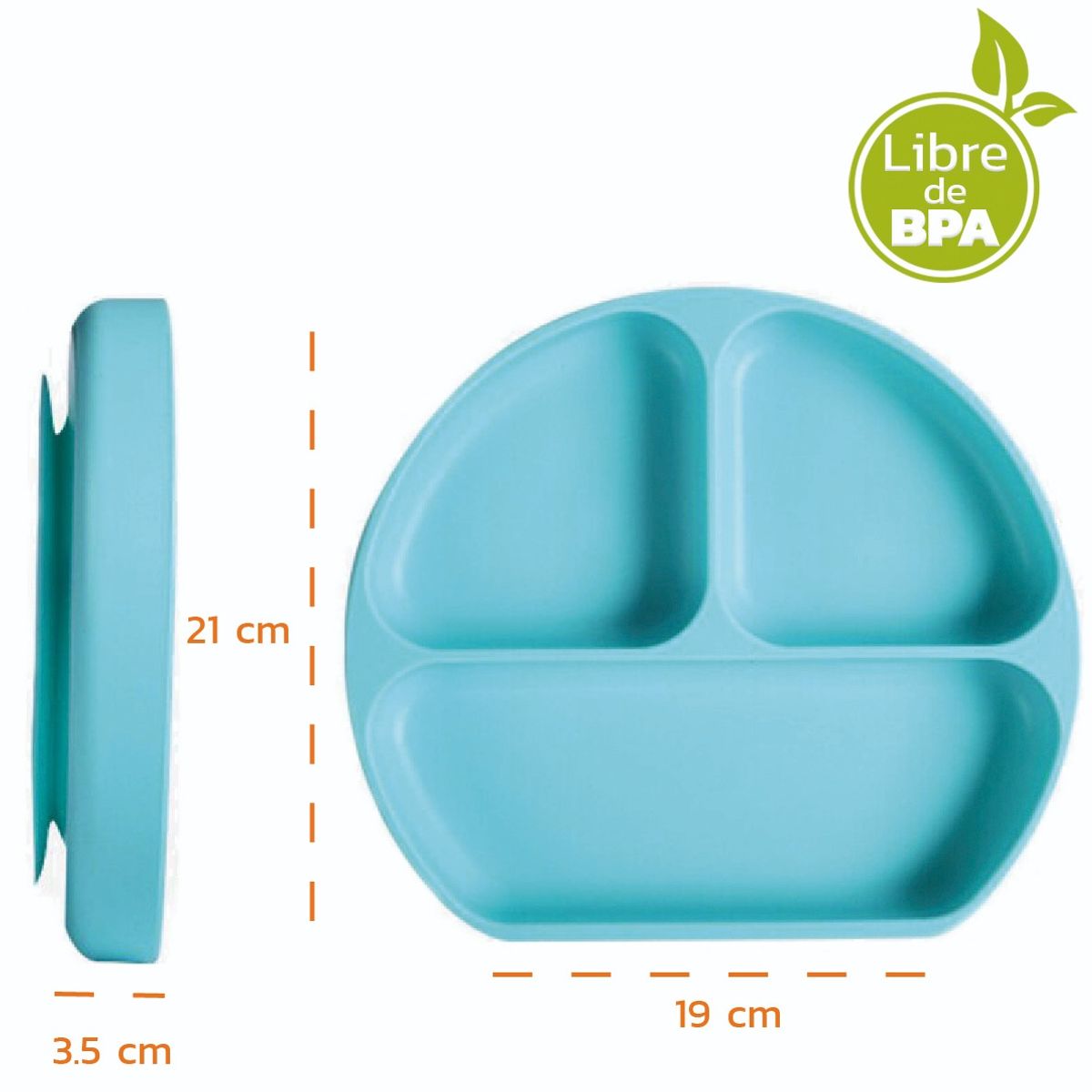 GENERICO - Vajillas para bebe en silicona con cuchara y tenedor azul