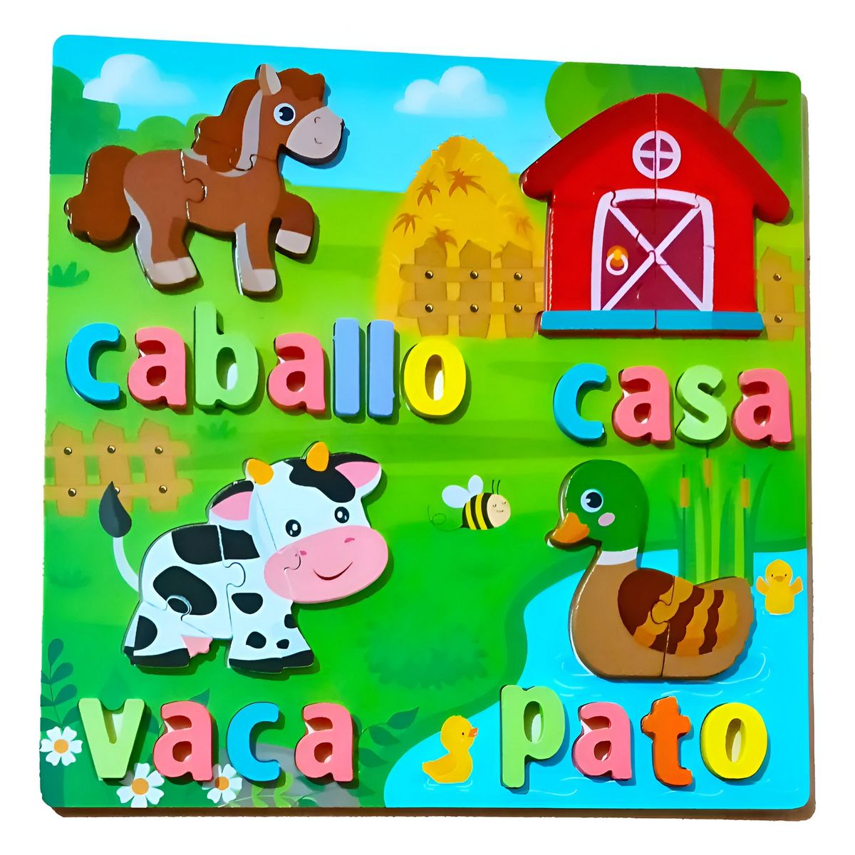 GENERICO - Juego De Mesa Rompecabeza Puzzle Figura Con Letra Multicolor