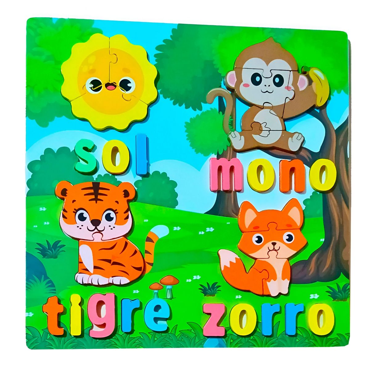 GENERICO - Juego De Mesa Rompecabeza Puzzle Figura Con Letra Multicolor