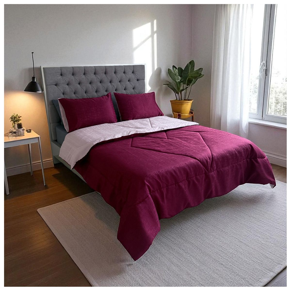 HOGARETO - EDREDON JACQUARD DOBLE FAZ CAMA 140X190CM