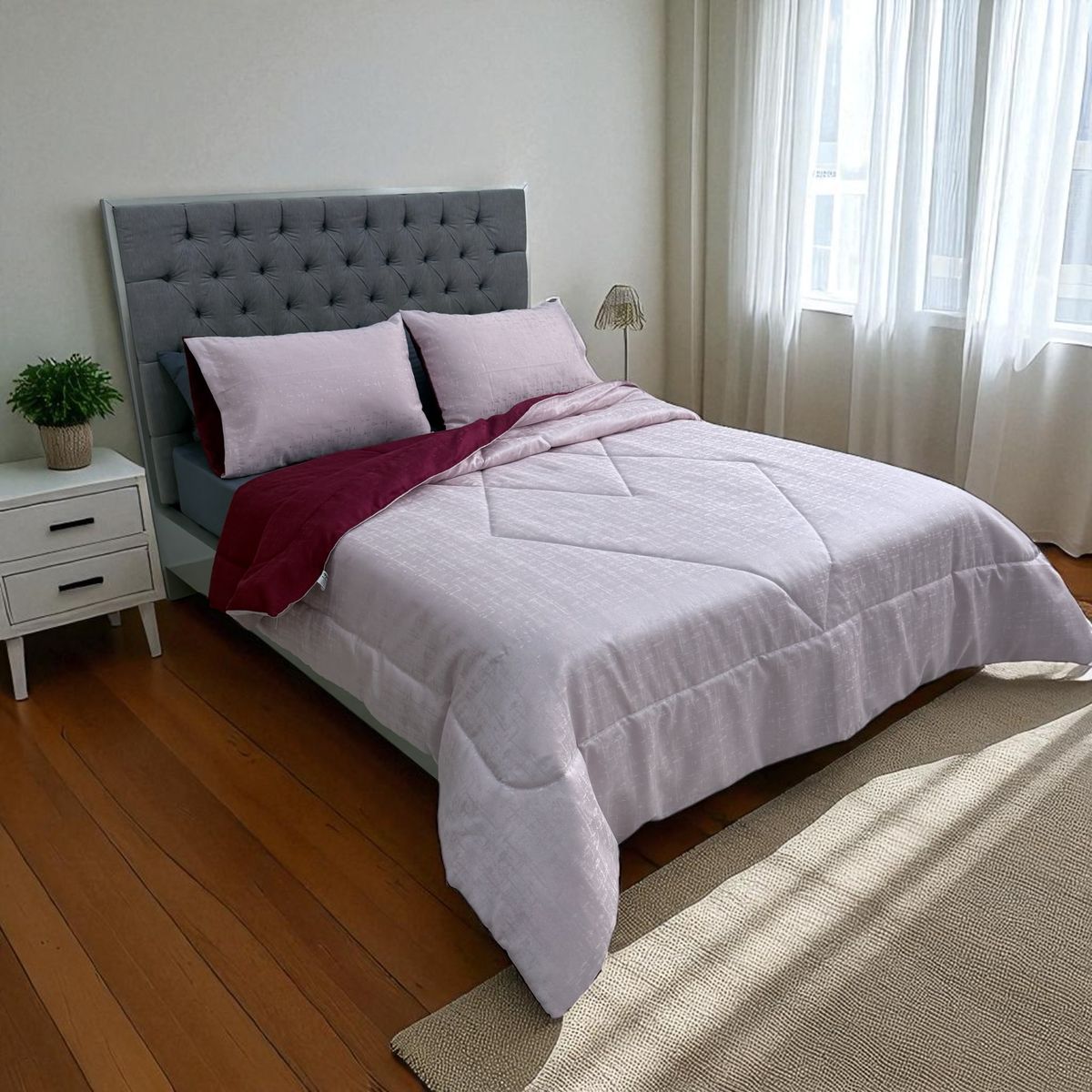HOGARETO - EDREDON JACQUARD DOBLE FAZ CAMA 140X190CM