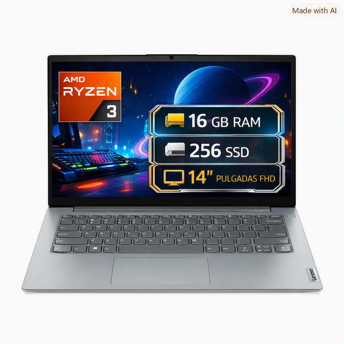 Lenovo - Portátil Lenovo V14 G4amn Amd Ryzen 3 7320u Ram 16gb Ssd 256 Color Gris