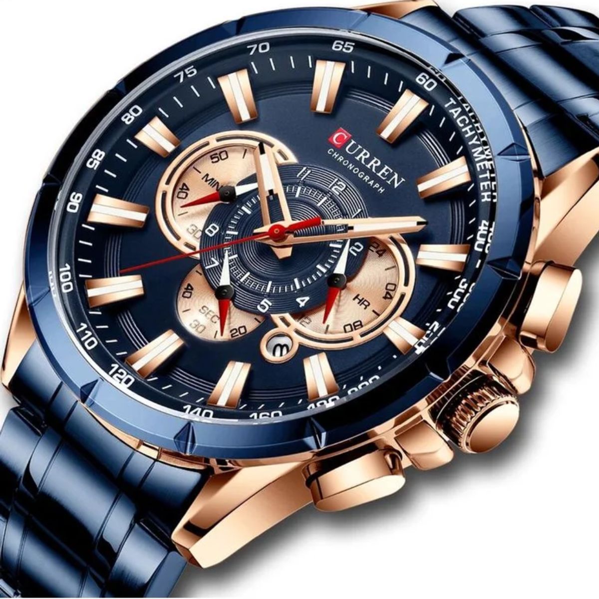 CURREN - Reloj Curren 8363 Cronógrafo Para Hombre Azul