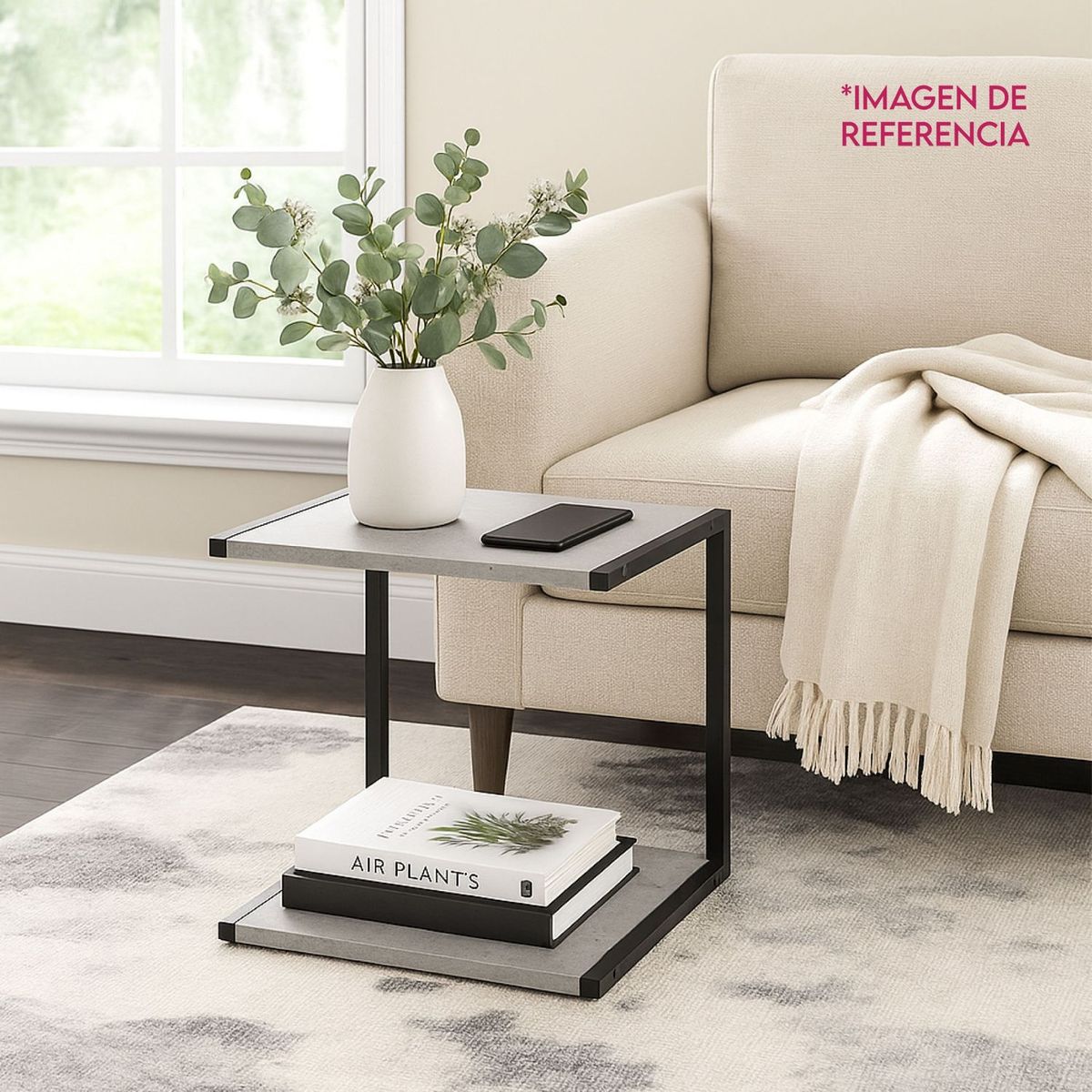 DIMATEX LEON - Mesa Auxiliar Dos Niveles Decorativa Moderna Refsoledad