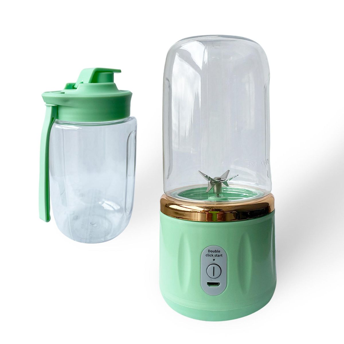 MERTEC - Licuadora Portátil + Vaso Mertec Mt031g 400 Ml Verde