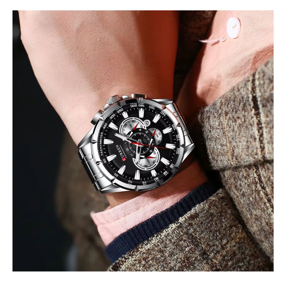 CURREN - Reloj Curren 8363 Cronógrafo Para Hombre Plateado-Dorado