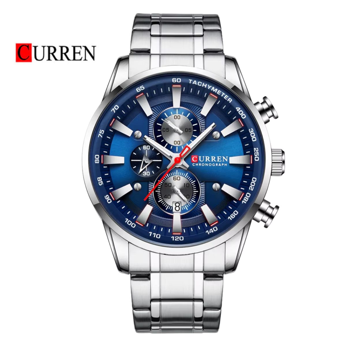 CURREN - Reloj CURREN Cronógrafo 8351 Para Hombre - Plateado Azul