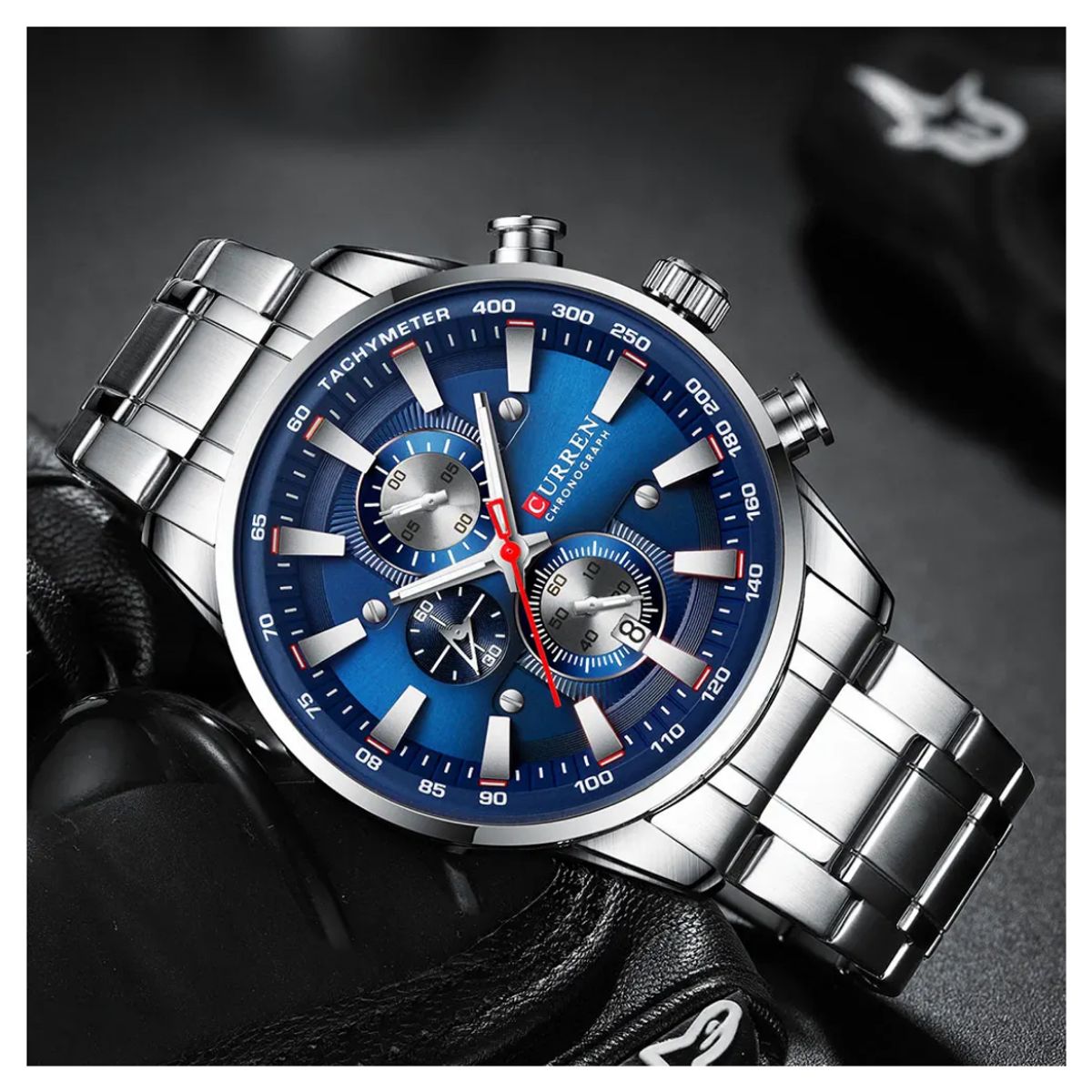 CURREN - Reloj CURREN Cronógrafo 8351 Para Hombre - Plateado Azul