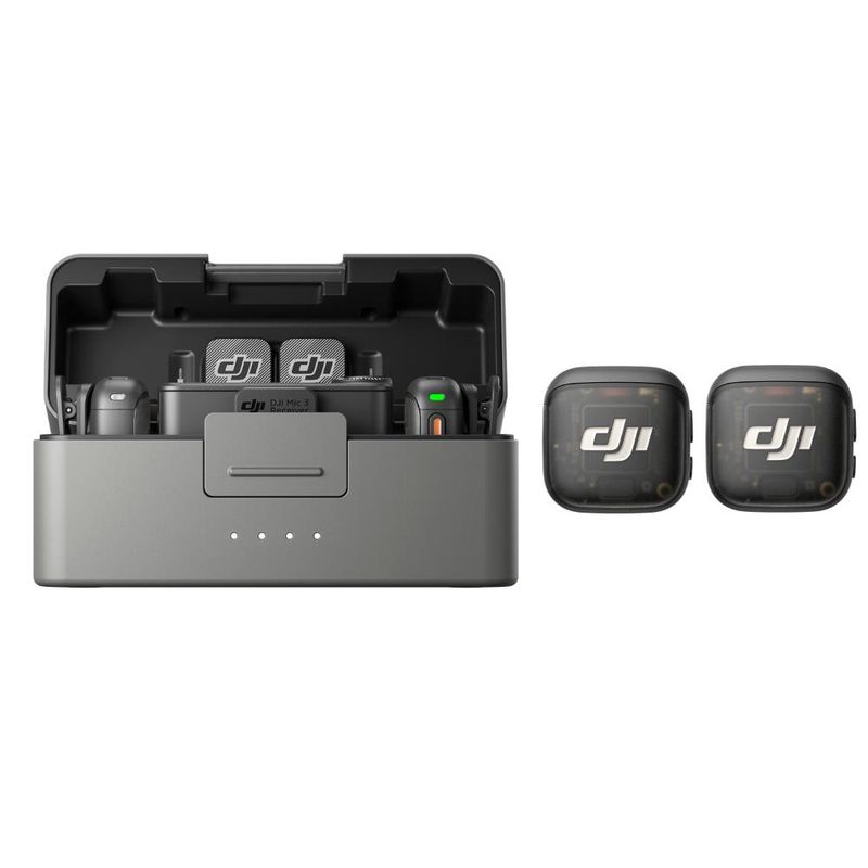 DJI - Micrófono Inalámbrico DJI Mic 3 – Profesional 2 Transmisores, 1 Receptor y Estuche de Carga