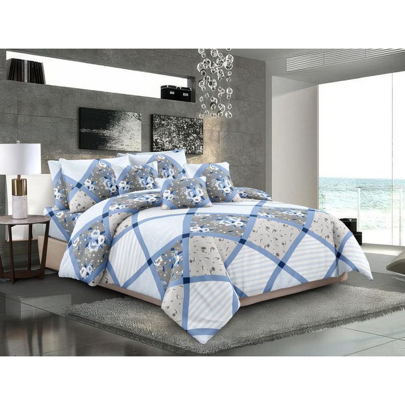 SIRENITAS - Juego de sabanas Cama King Azul Alfalfa 40 cm alto
