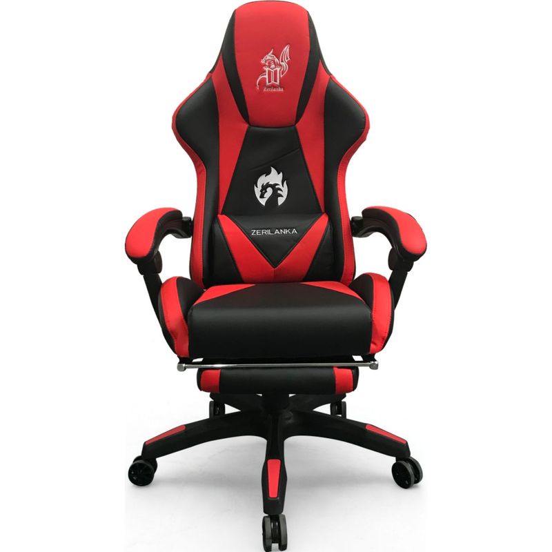 ZER - Silla Gamer Reclinable con Reposapiés Ergonómica en Oferta - Roja