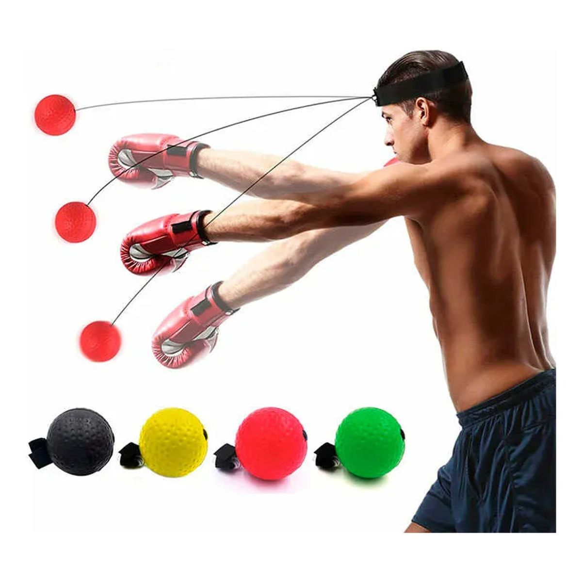 GENERICO - Pelota Entrenamiento Boxeo Cabeza Reflejo Precisión Golpes