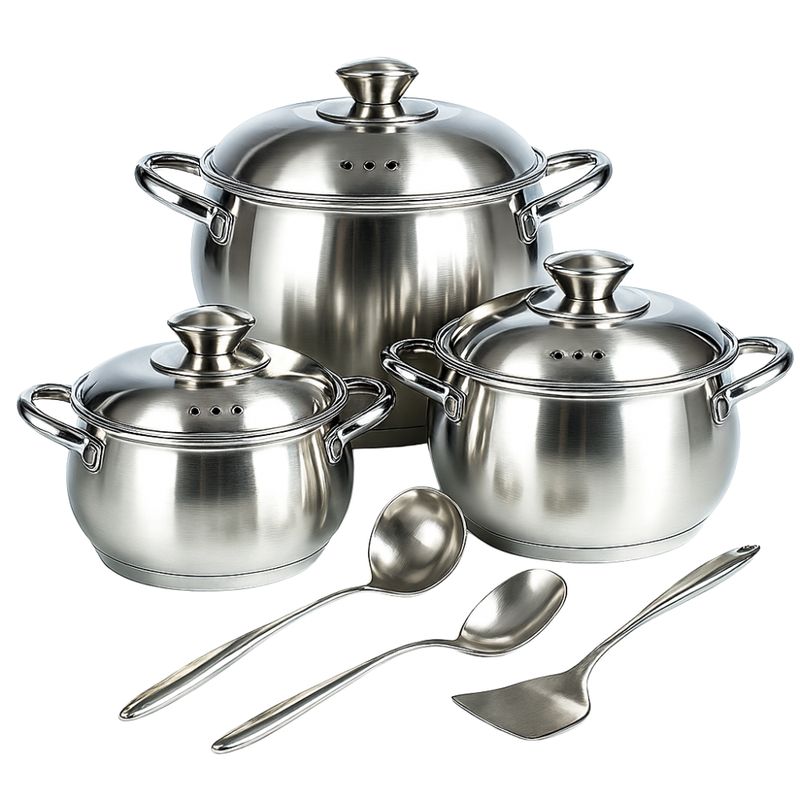 TECNOHOGAR JS - Bateria Cocina Juego Ollas Acero Quirurgico 369l Swisshome