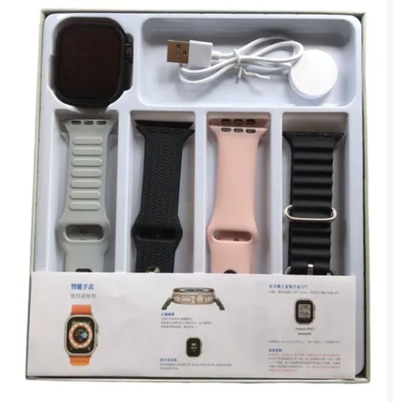 GENERICO - Smartwatch T20 Ultra S - Reloj inteligente - Carga Inalámbrica con 4 correas