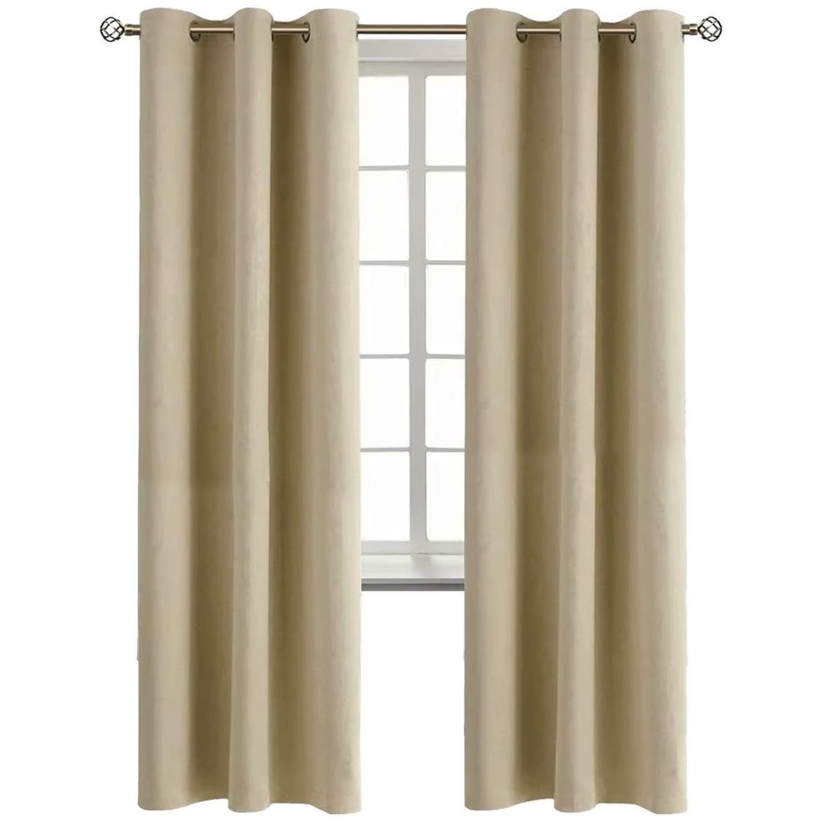 ONE PIXEL - Combo Cortinas Blackout Anti Luz 2 Paños 140x225 100% Oscura - Beige