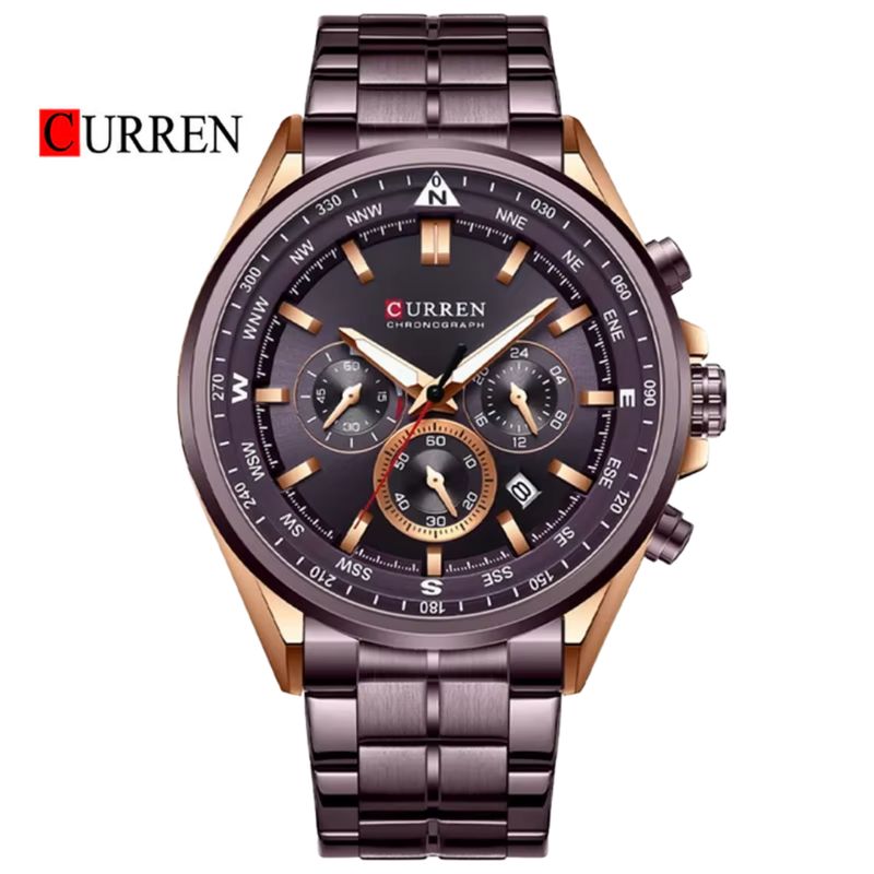 CURREN - Reloj CURREN 8399 Cronógrafo Para Hombre - Vinotinto