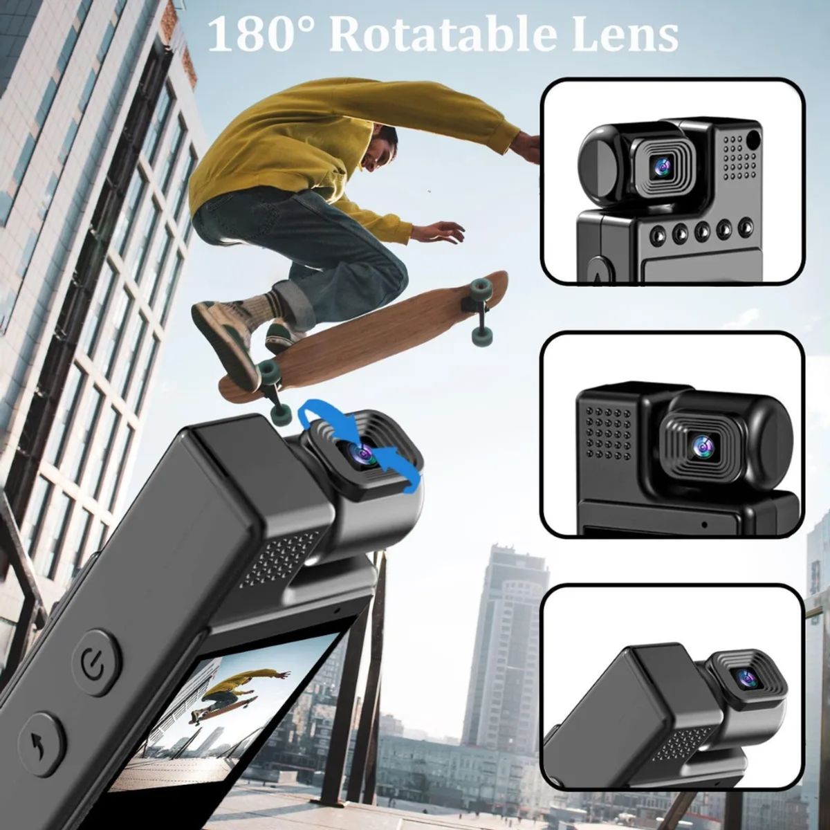 TECNOHOGAR JS - Mini Cámara Corporal 1080p Hd Con Grabación De Audio Y Vídeo