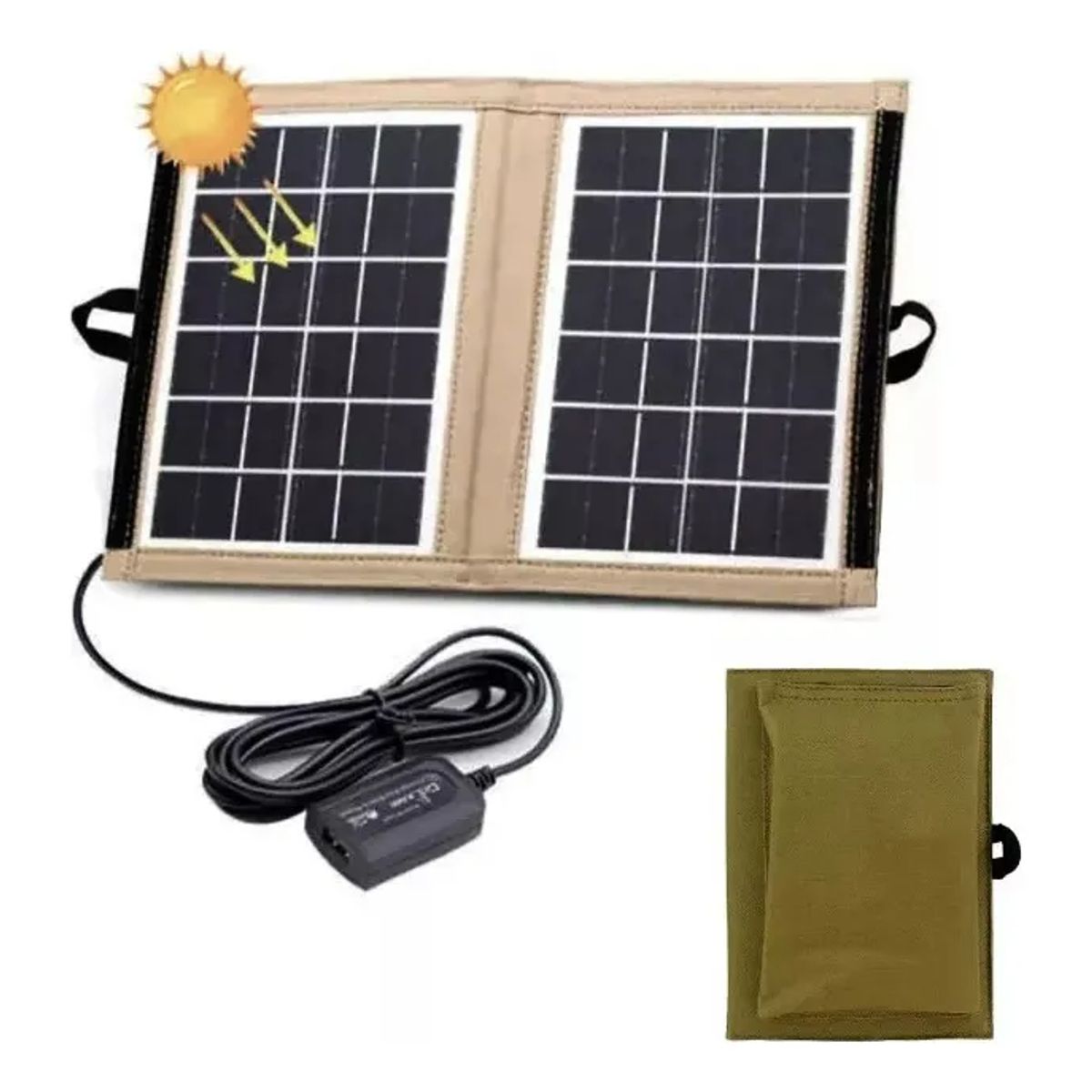 GENERICO - Panel Solar Viajero Cargador Usb Camping Portatil Exteriores